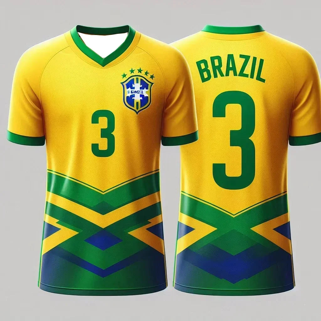 2025 3D Printed Brazil Football Jersey