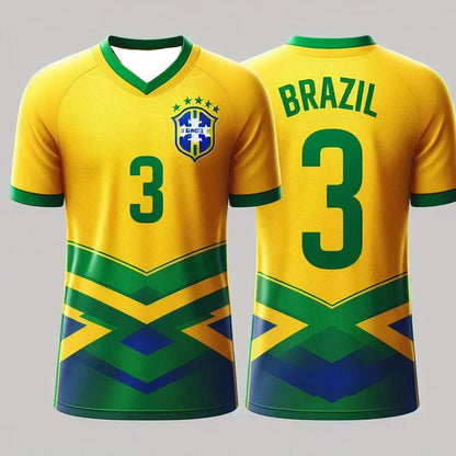 2025 3D Printed Brazil Football Jersey