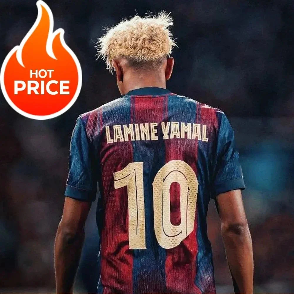 Classic Blue & Red Striped Football Jersey